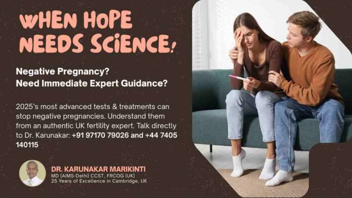 Negative Pregnancies, Recurrent Miscarriage, IVF Failure, Reproductive Immunology, Dr. Karunakar Marikinti, Fertility Expert India UK